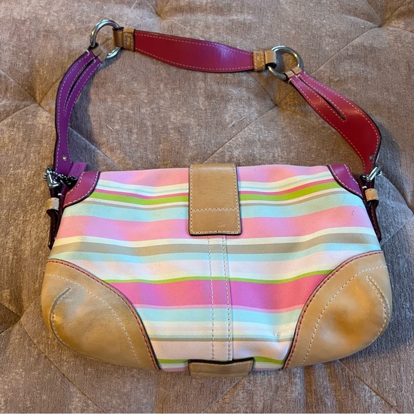 Coach Soho Striped Purse and Matching Wristlet - Picture 3 of 12